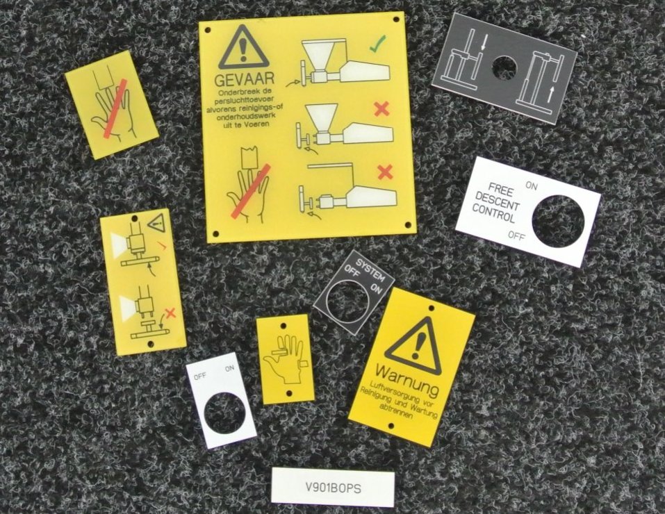 various danger labels