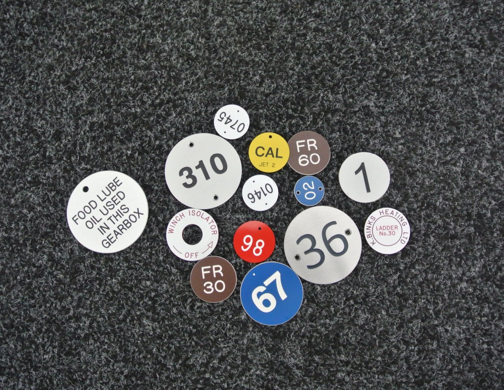 various engraved discs