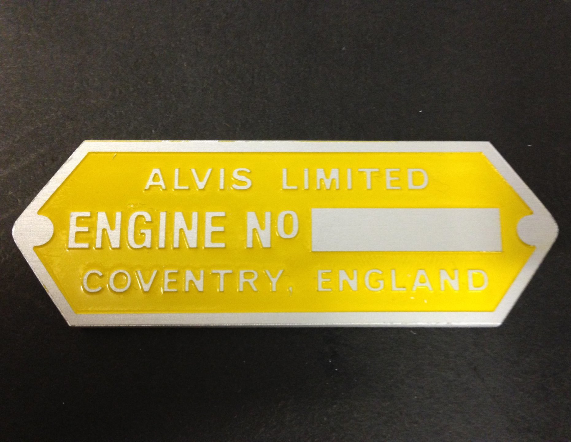 yellow engine plate